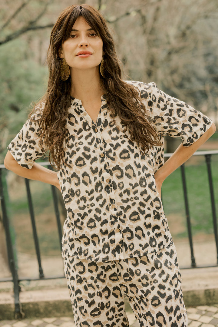 Cream Clothing CRBellis Nature Leopard Print Shirt 10611578 107352 - Experience Boutique
