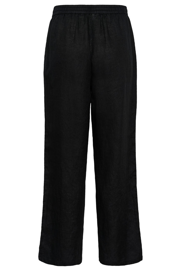 Cream Clothing CRBellis Pitch Black Linen Trousers 10615410 100120