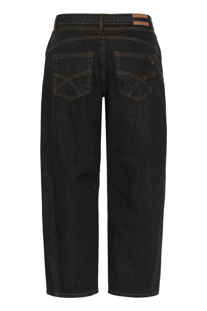 Cream Clothing CRCaysa Ankl Black Washed Denim Relaxed Fit Barrel Jeans 10614503 105225