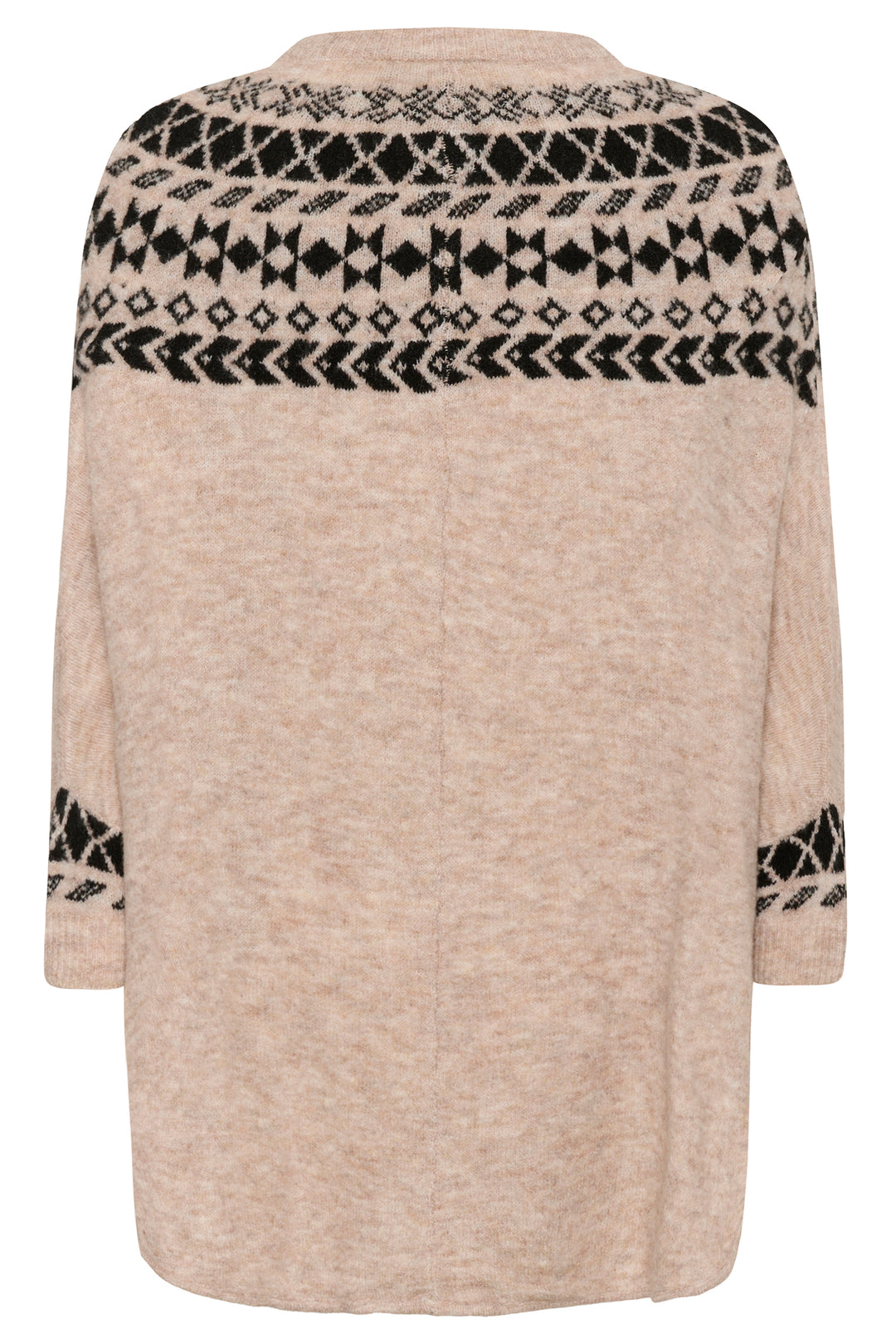 Cream Clothing CRCherrie Beige Ancient Scroll Jaquard Poncho Jumper 10615072 106445