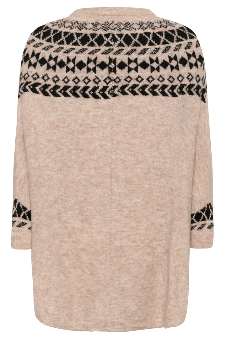 Cream Clothing CRCherrie Beige Ancient Scroll Jaquard Poncho Jumper 10615072 106445
