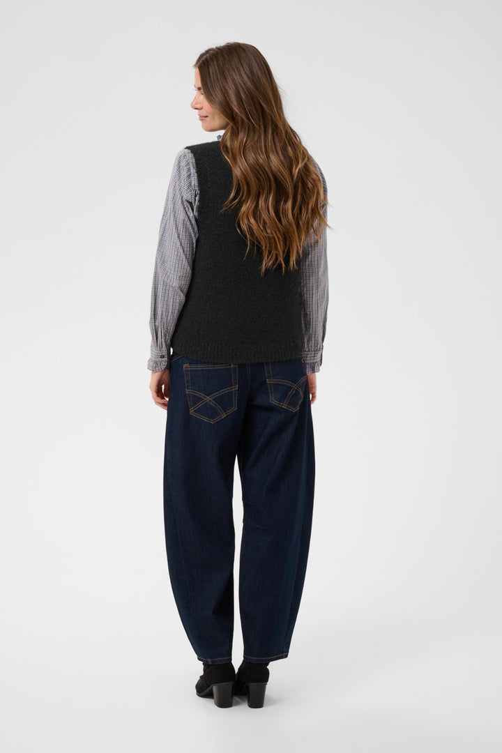 Cream CRCladine Pitch Black Jumper, back model full length