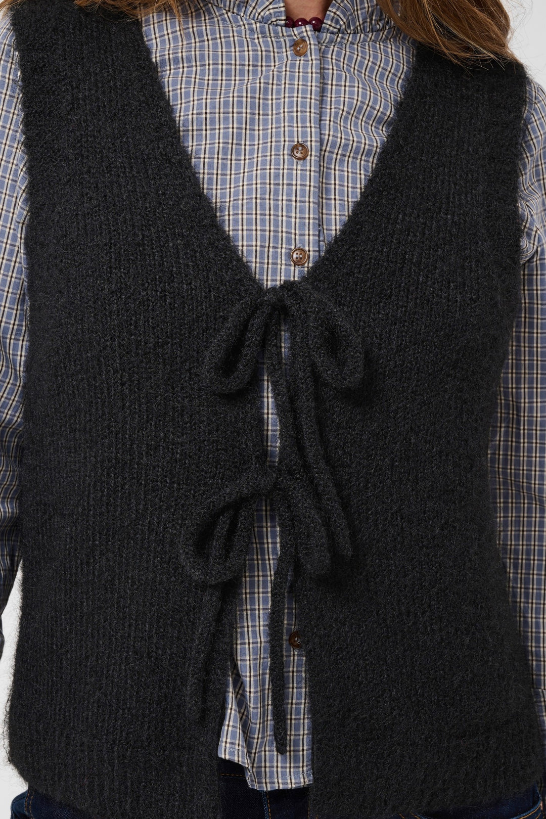 Cream CRCladine Pitch Black Jumper, front model detail