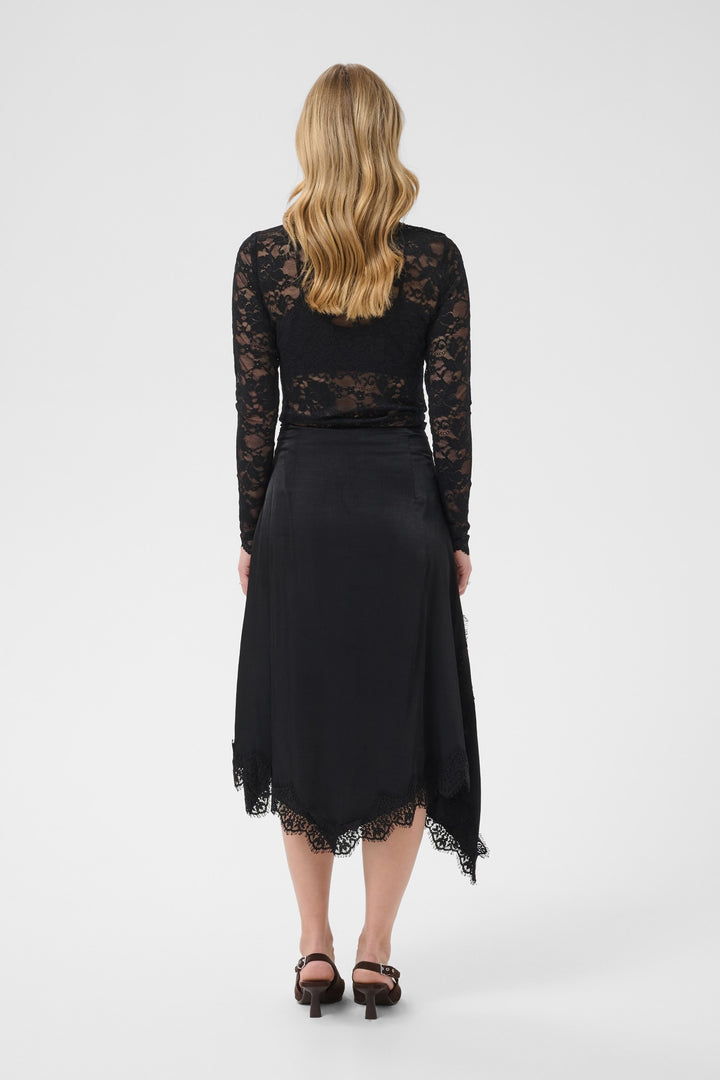Cream CRConfir Pitch Black Skirt, back model full length