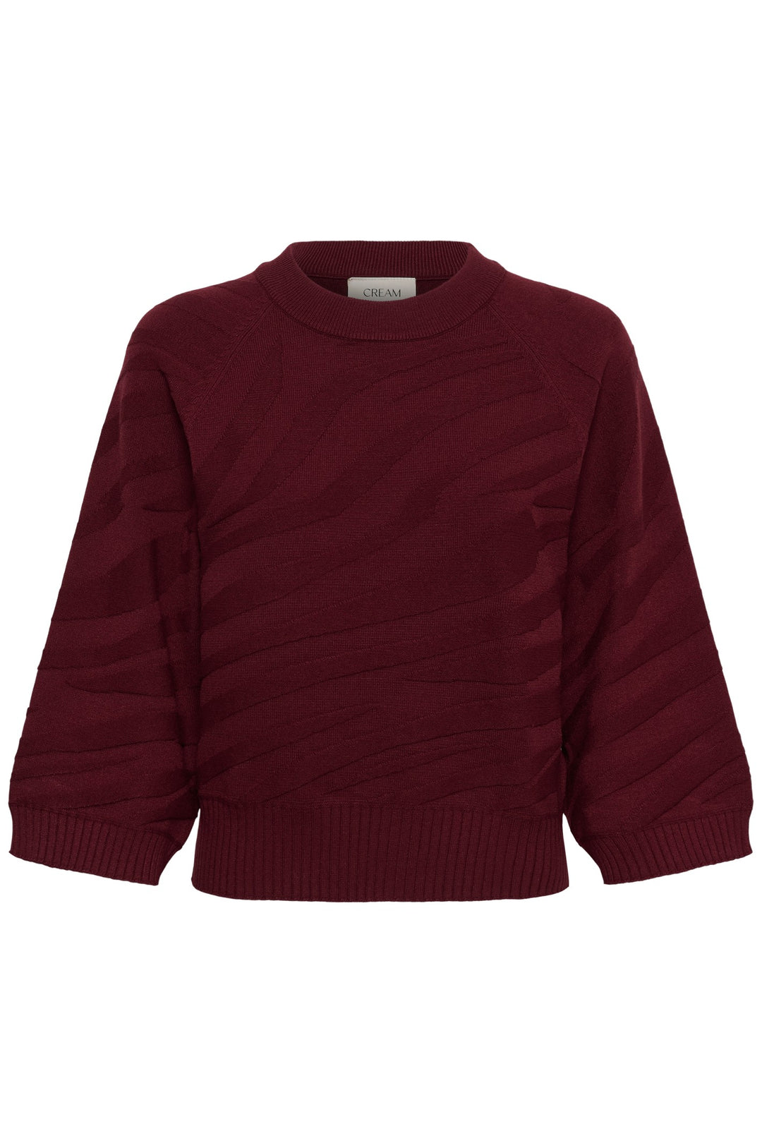 Cream CRDela Cabernet Red Jumper, front packshot