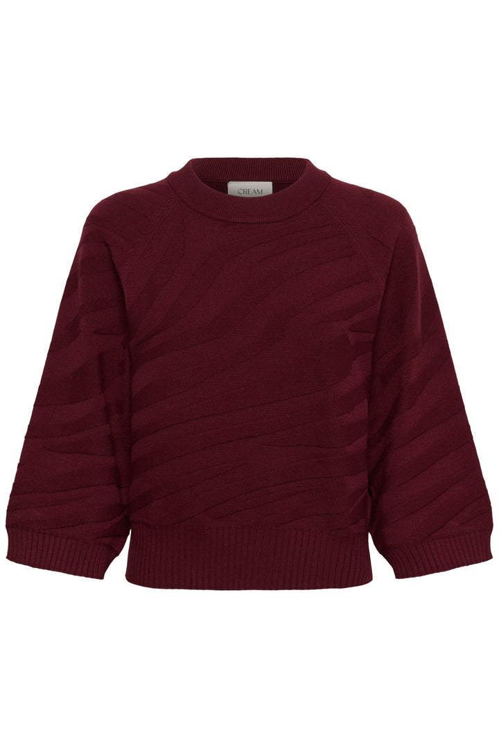 Cream CRDela Cabernet Red Jumper, front packshot