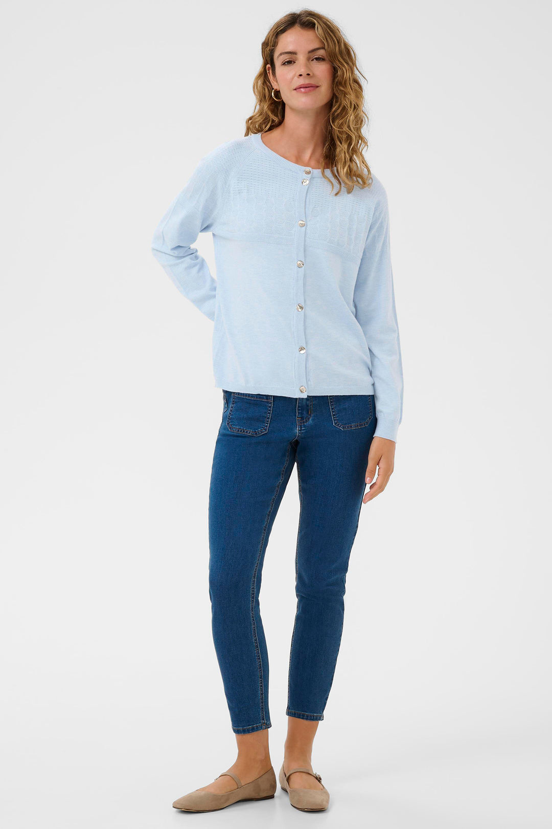 Cream Clothing CRDela Cashmere Blue Cardigan 10614546 1441151