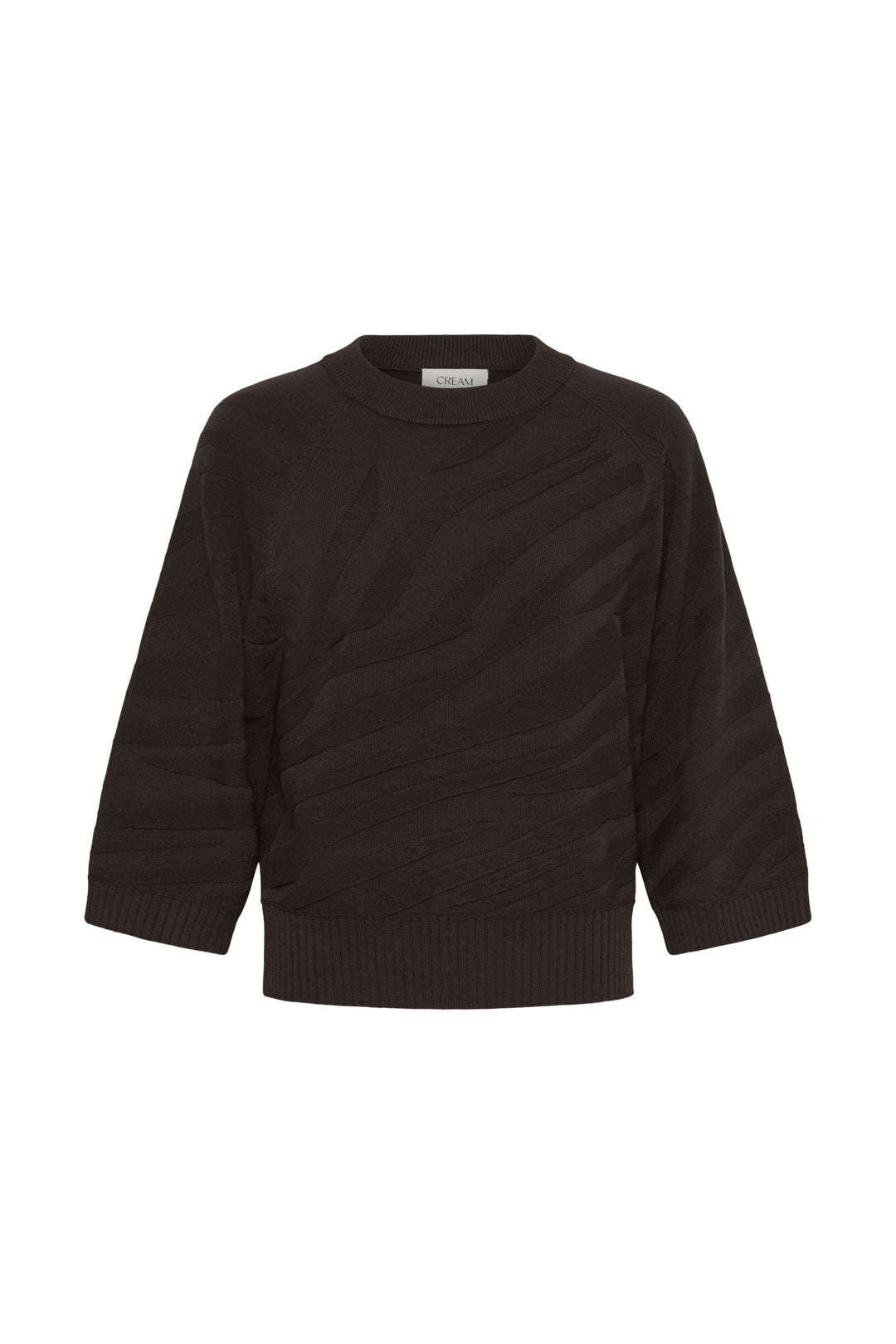 Cream CRDela Java Brown Jumper, front packshot