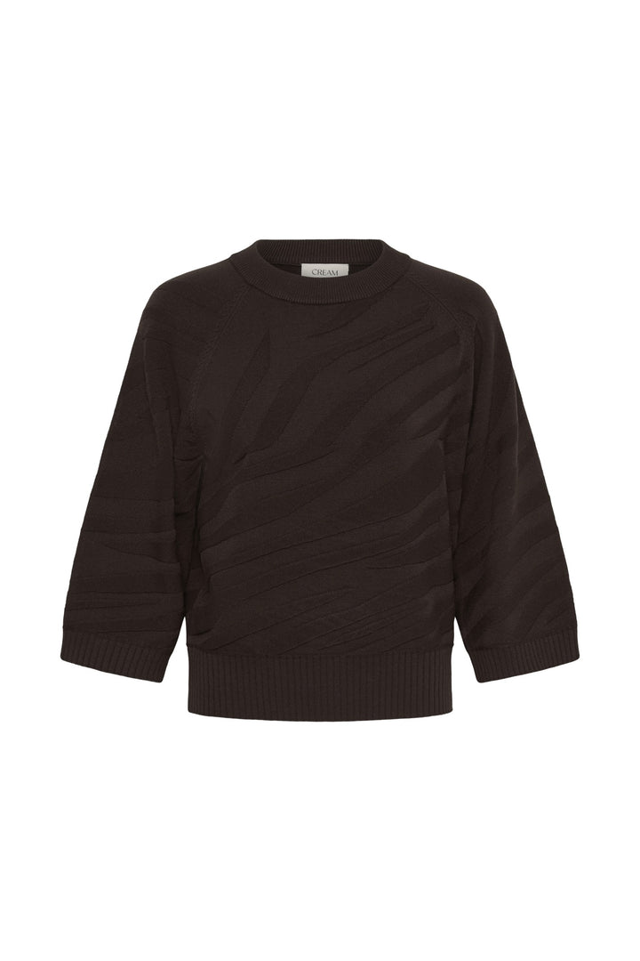 Cream CRDela Java Brown Jumper, front packshot