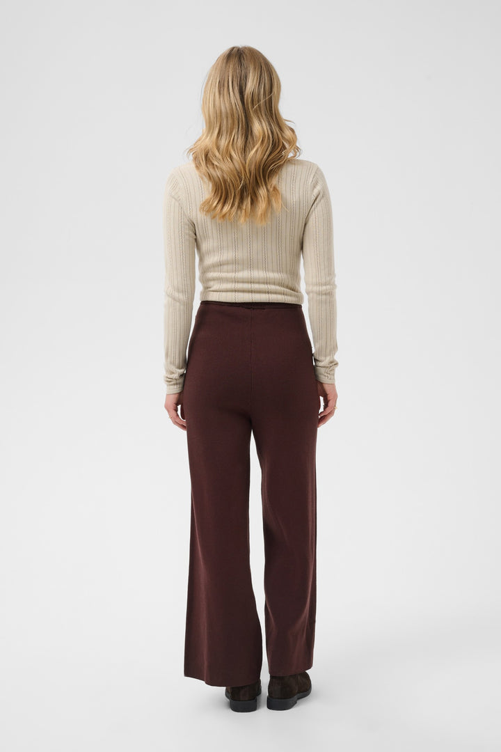 Cream CRDela Java Brown Trousers, back model full length