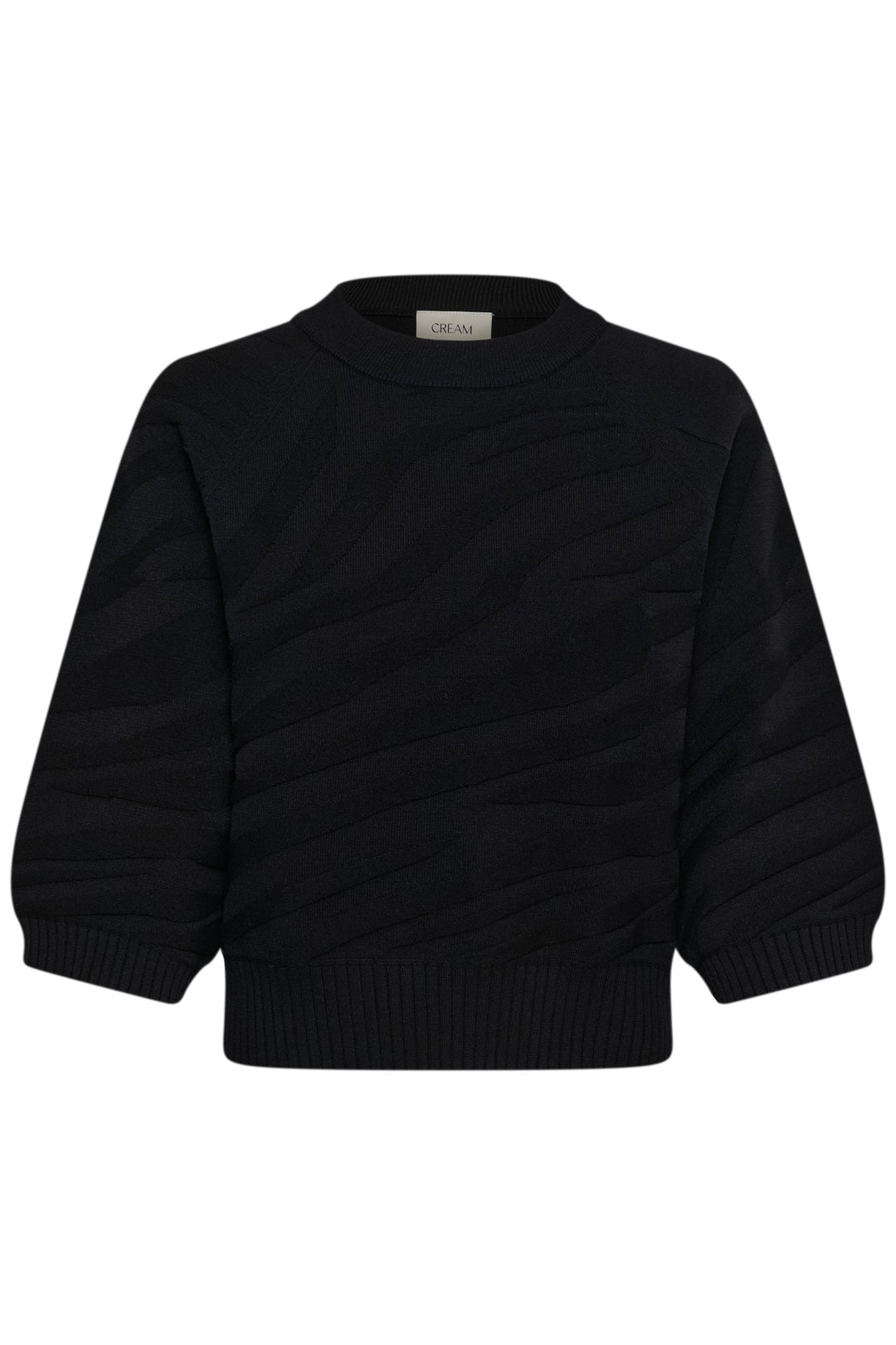 Cream CRDela Pitch Black Jumper, front packshot