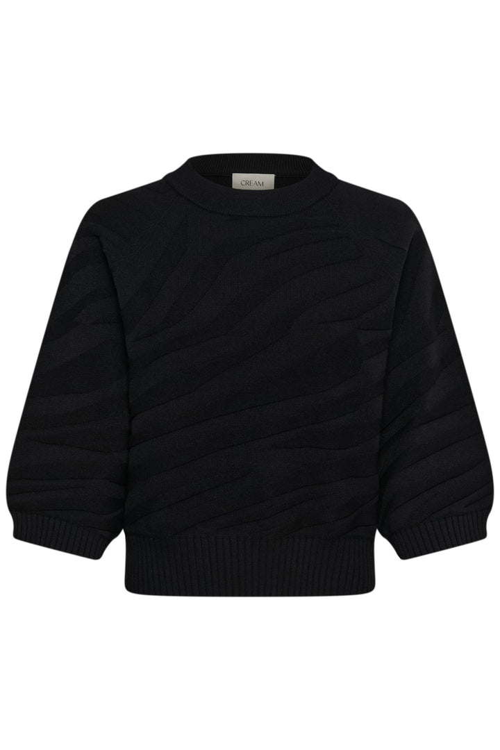 Cream CRDela Pitch Black Jumper, front packshot