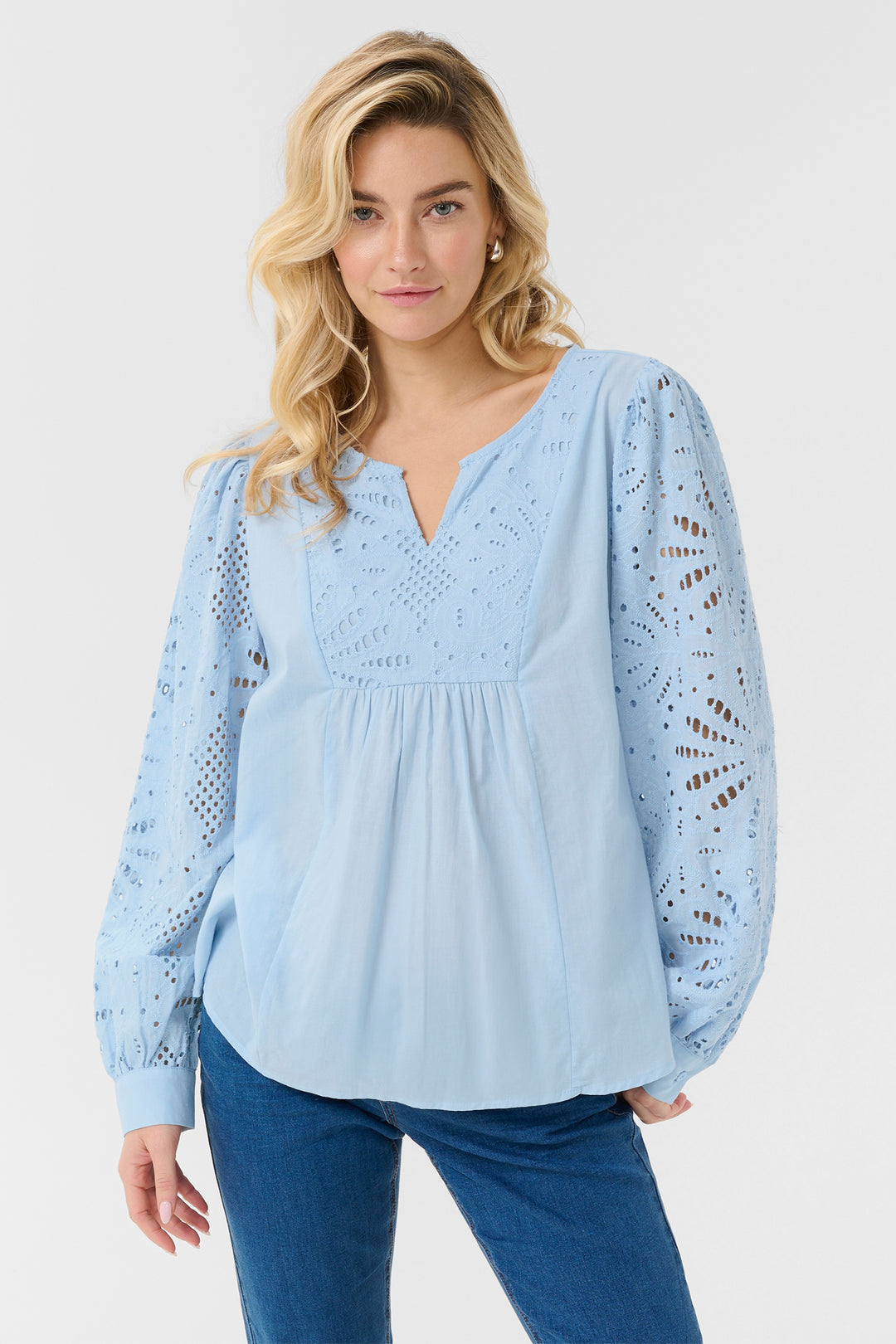 Cream Clothing CRDiana Cashmere Blue Blouse 10650835 144115 - Experience Boutique