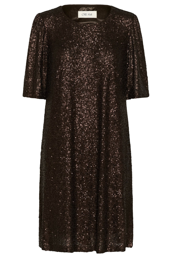 Cream Clothing CRDiddi Java Brown Sequin Dress 10614506 191016