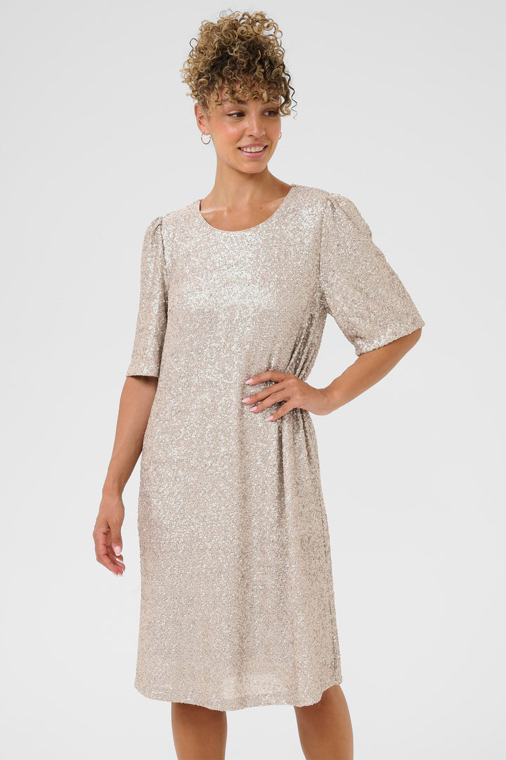 Cream Clothing CRDiddi String Champagne Sequin Dress 10614506 161305