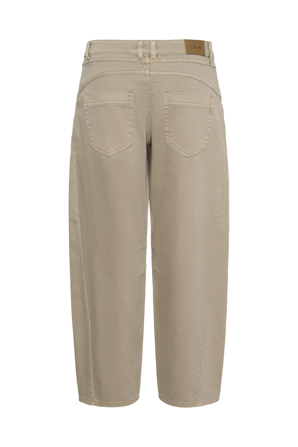 Cream Clothing CRDjuli cobblestone wash beige relaxed fit barrel jeans, back packshot