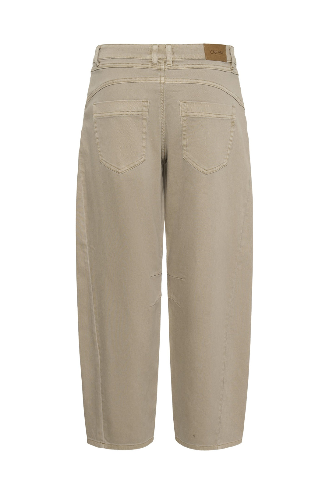 Cream Clothing CRDjuli cobblestone wash beige relaxed fit barrel jeans, back packshot