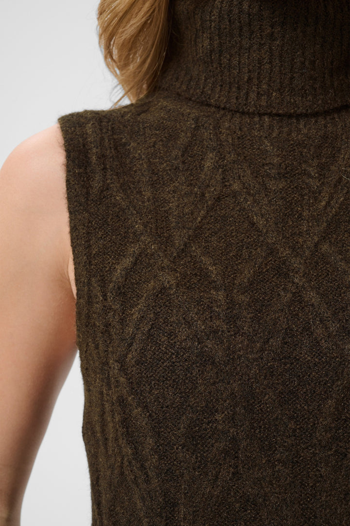 Cream Clothing CRElsie java brown jumper, front model detail view