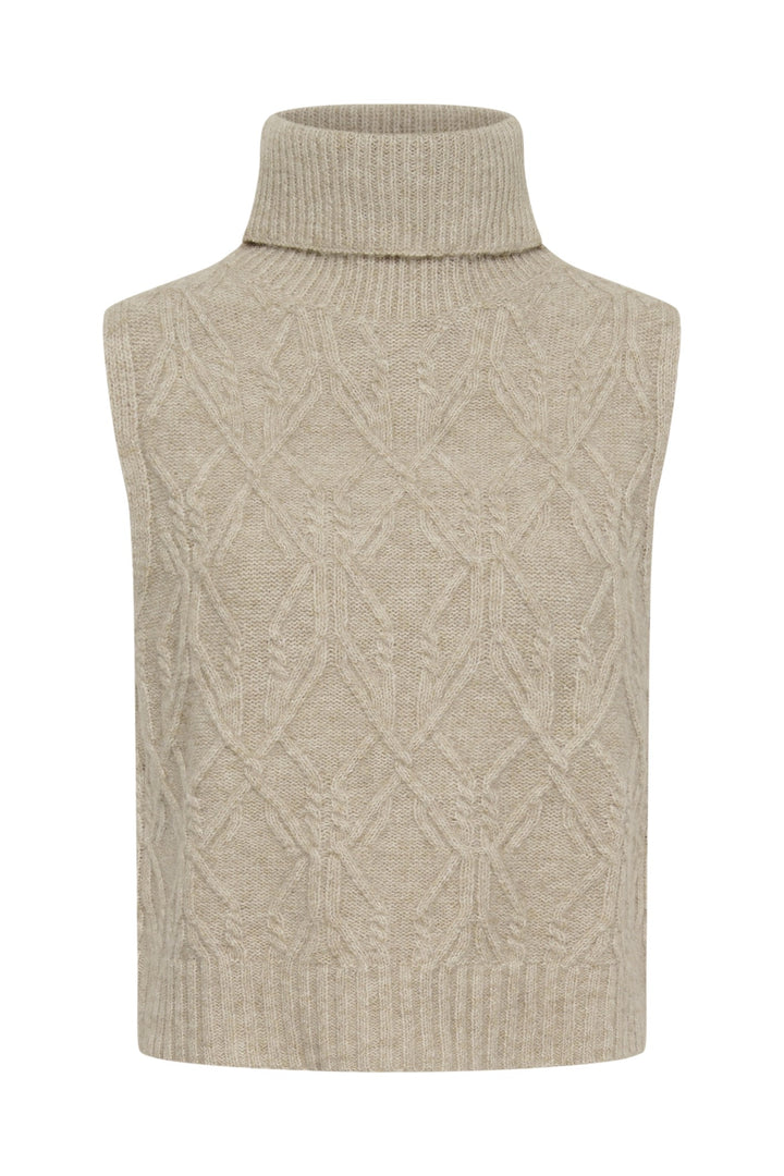 Cream CRElsie Light Brown Lentil Melange Jumper, front packshot