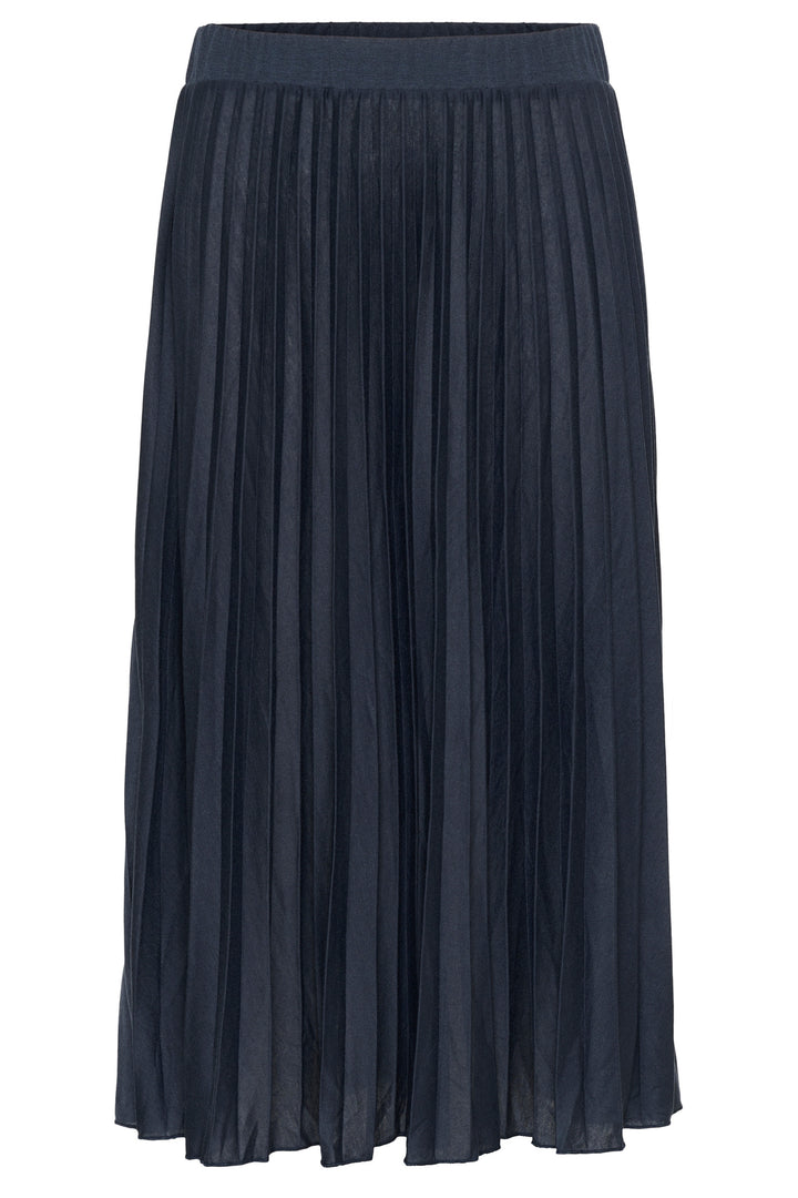 Cream Clothing CRFolo Navy Plissé Midi Skirt 10613416 194024 - Experience Boutique