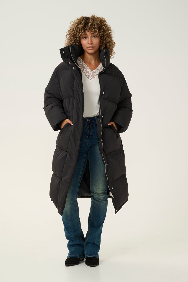 Cream Clothing CRFrona Pitch Black Longline Padded Coat