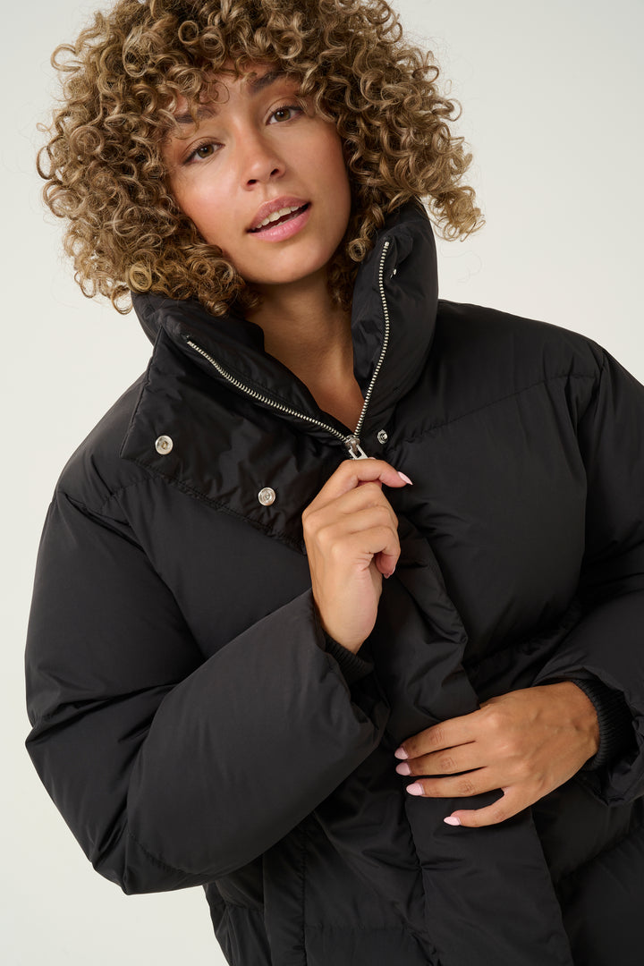 Cream Clothing CRFrona Pitch Black Longline Padded Coat