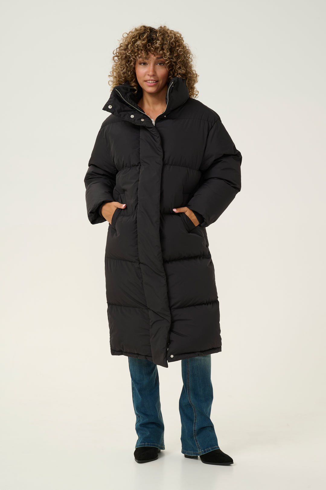 Cream Clothing CRFrona Pitch Black Longline Padded Coat