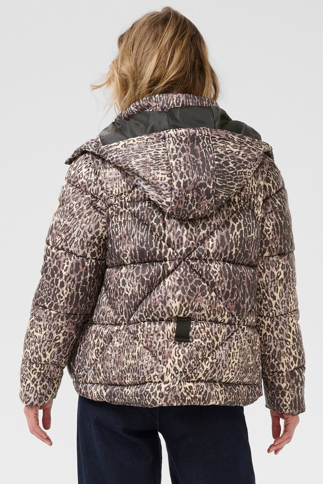 Cream Clothing CRGaiagro Licorice Leopard Print Padded Jacket 10614122 107810