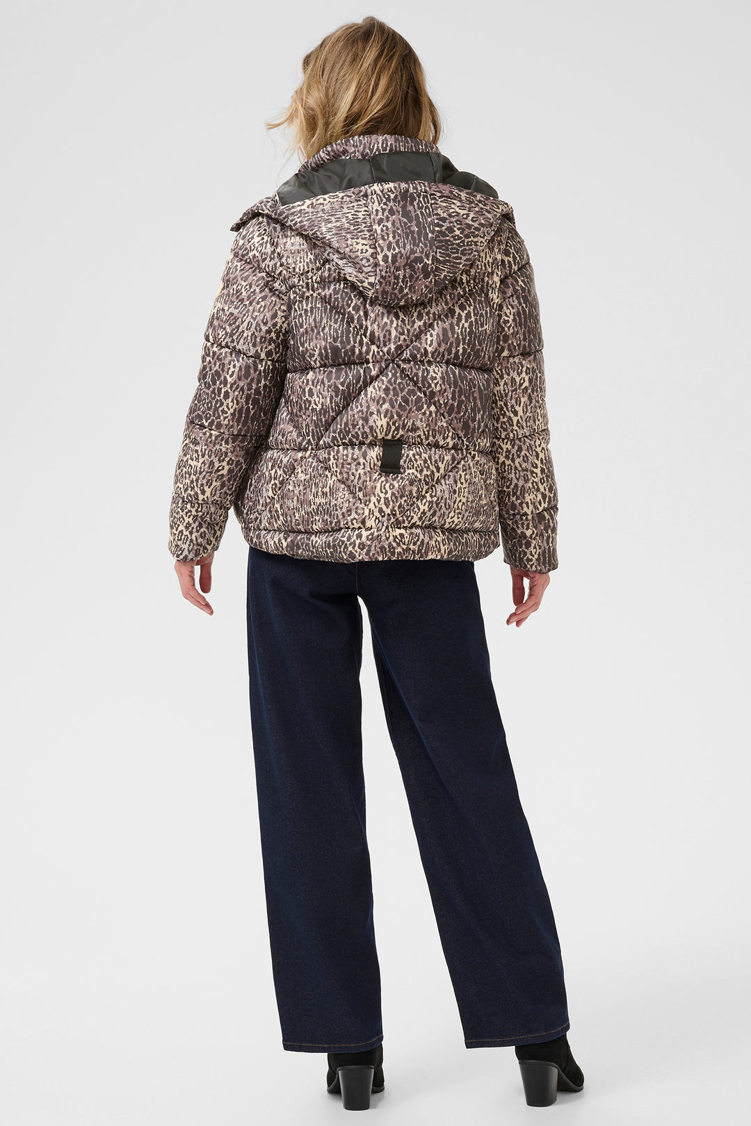 Cream Clothing CRGaiagro Licorice Leopard Print Padded Jacket 10614122 107810