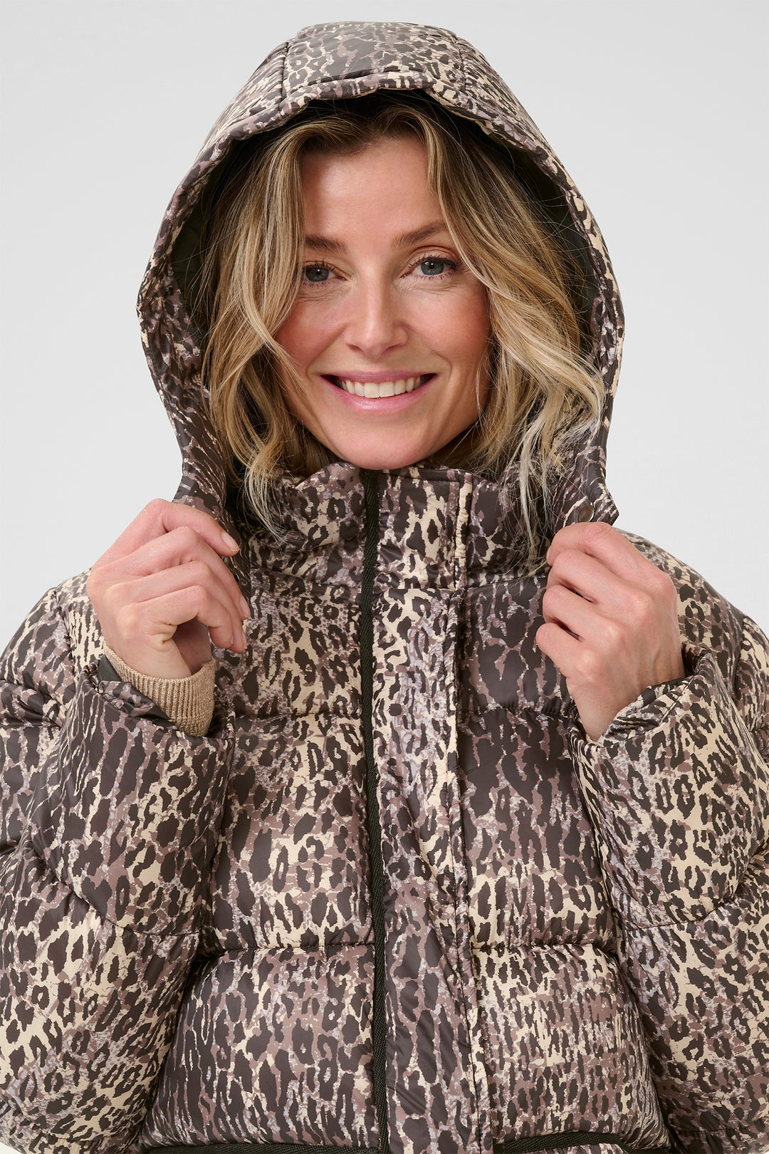 Cream Clothing CRGaiagro Licorice Leopard Print Padded Jacket 10614122 107810