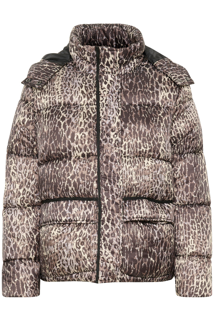 Cream Clothing CRGaiagro Licorice Leopard Print Padded Jacket 10614122 107810