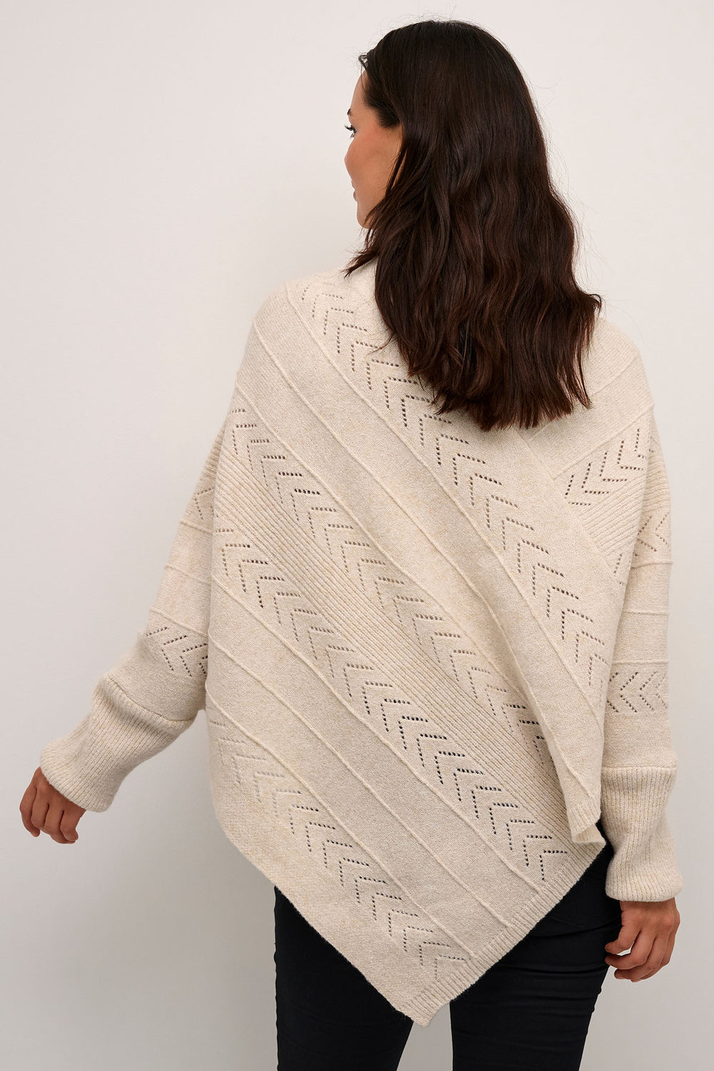 Cream Clothing CRHoliday Oat Beige Knitted Poncho - Experience Boutique
