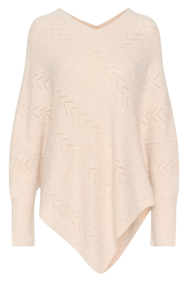 Cream Clothing CRHoliday Oat Beige Knitted Poncho - Experience Boutique