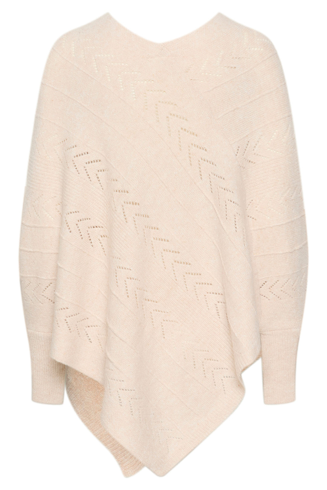 Cream Clothing CRHoliday Oat Beige Knitted Poncho - Experience Boutique
