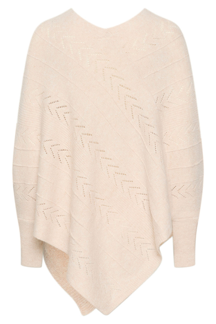 Cream Clothing CRHoliday Oat Beige Knitted Poncho - Experience Boutique