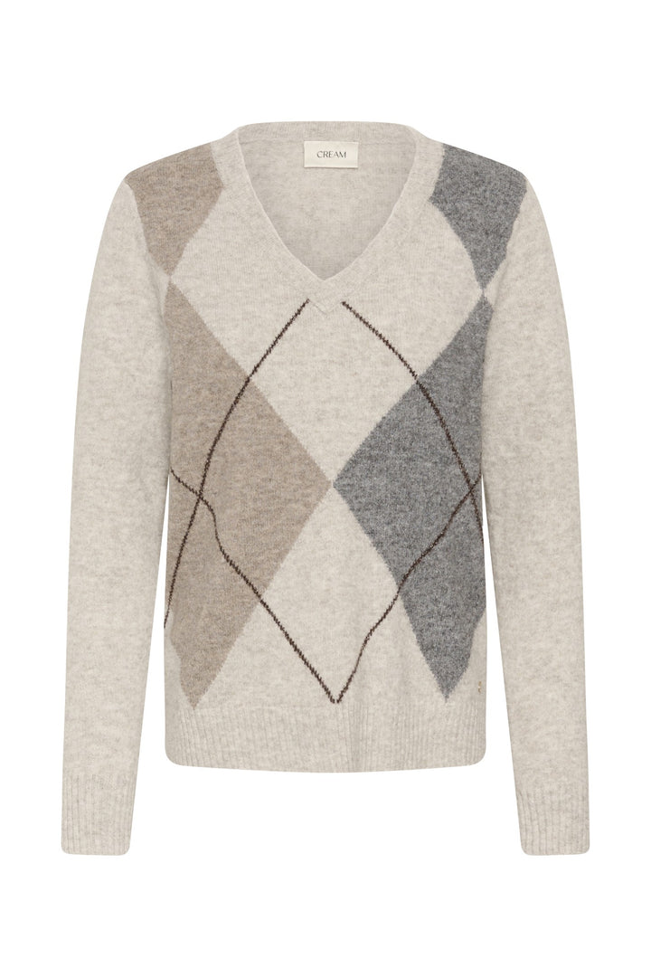 Cream CRHope Oatmeal Melange Multicolour Jumper, front packshot