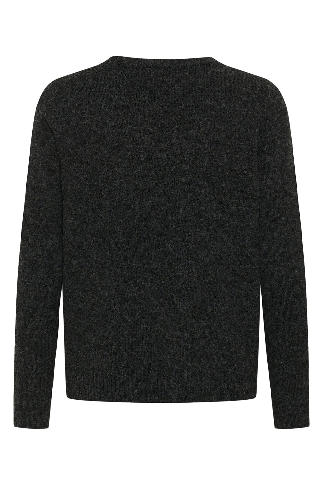 Cream Clothing CRHope Pitch Black Argyle V-Neck Jumper 10615298 100120, back view flat