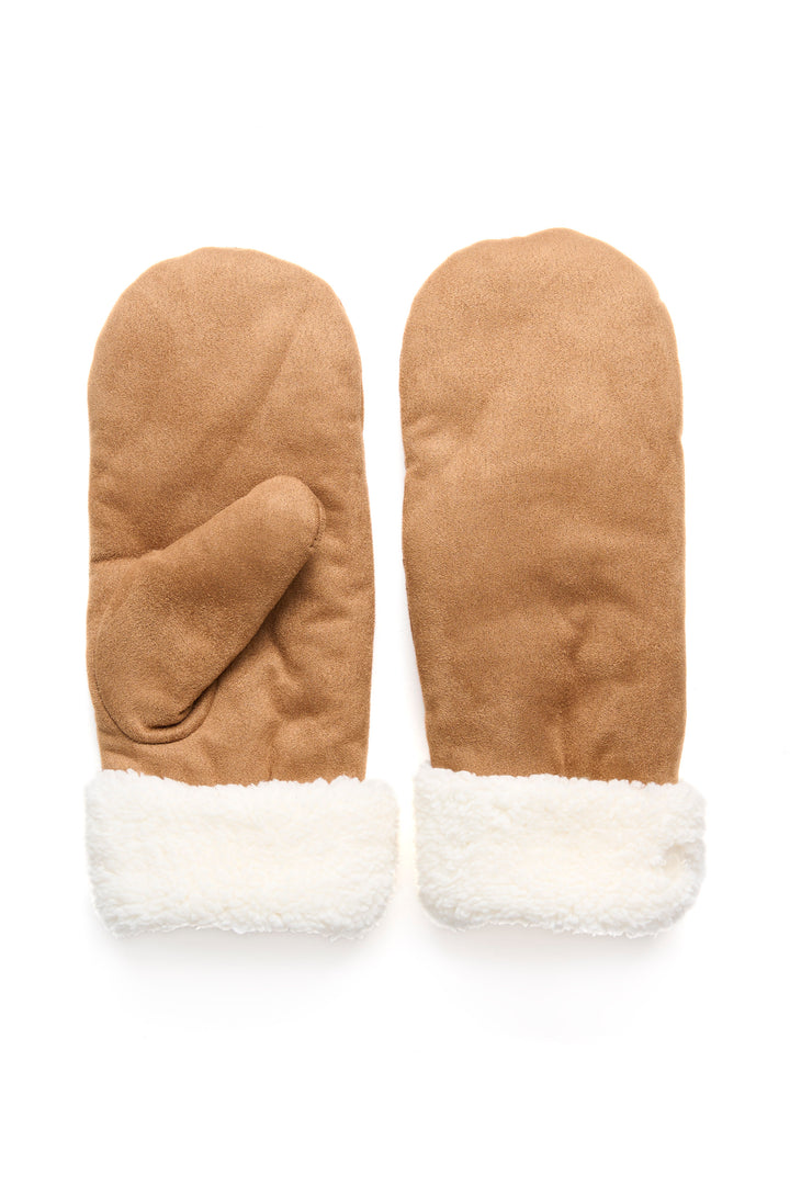 Cream Clothing CRKolum Brown Faux Shearling Mittens
