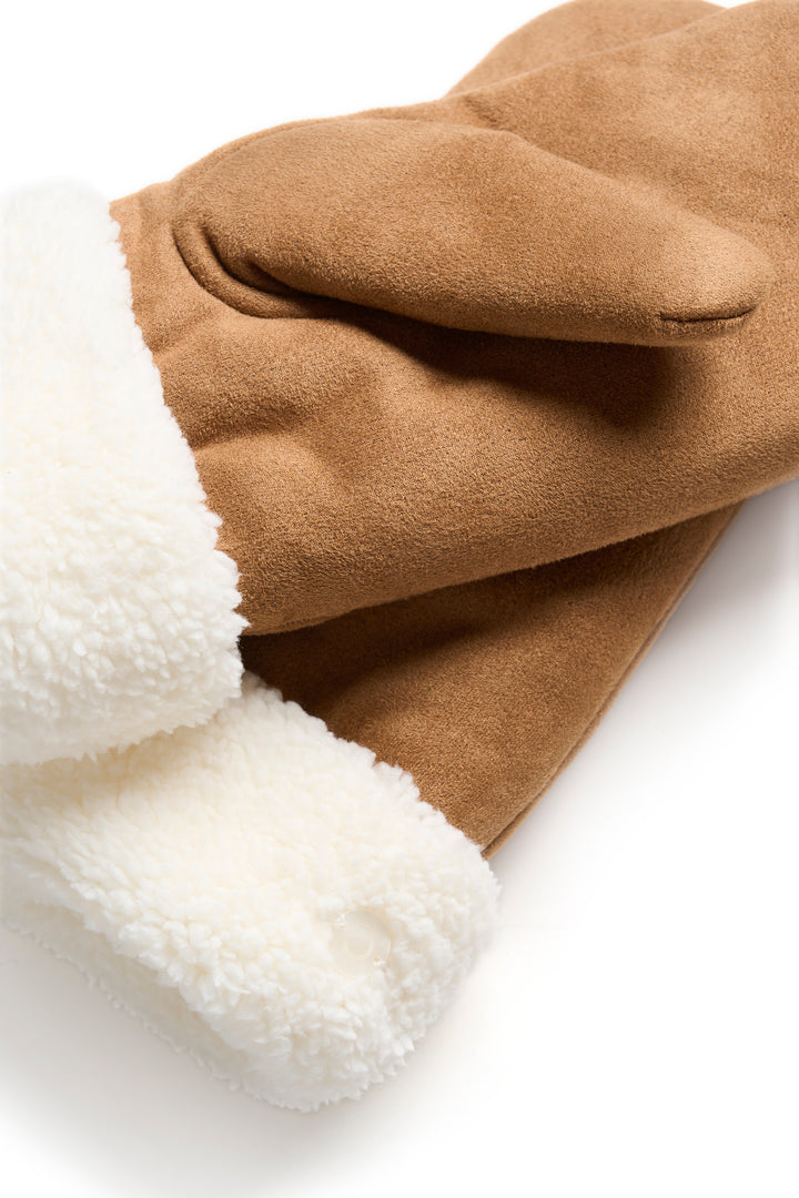 Cream Clothing CRKolum Brown Faux Shearling Mittens