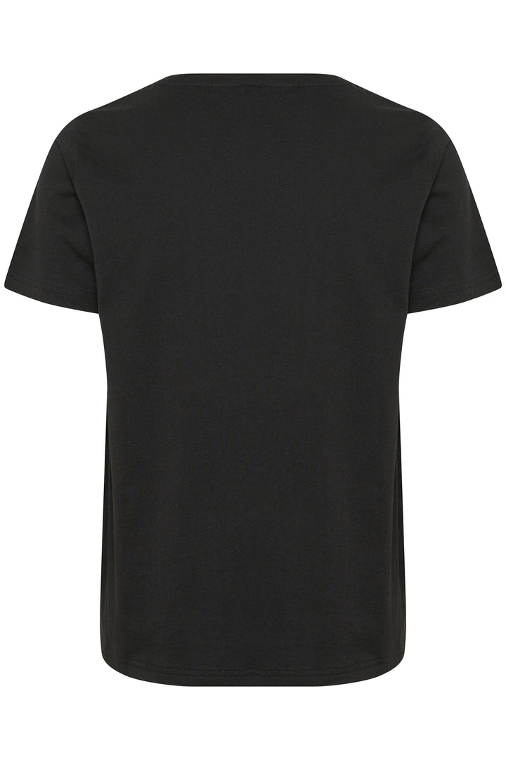 Black t-shirt on a white background