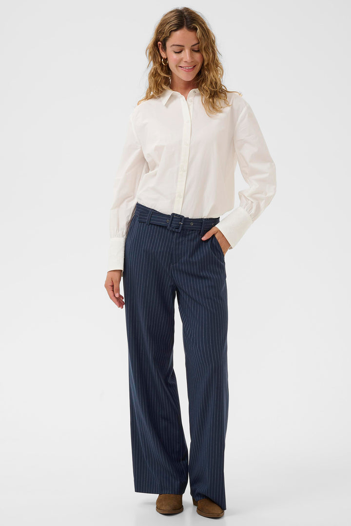 Cream Clothing CRLorelie Navy Pinstripe Trousers 10614552 193923