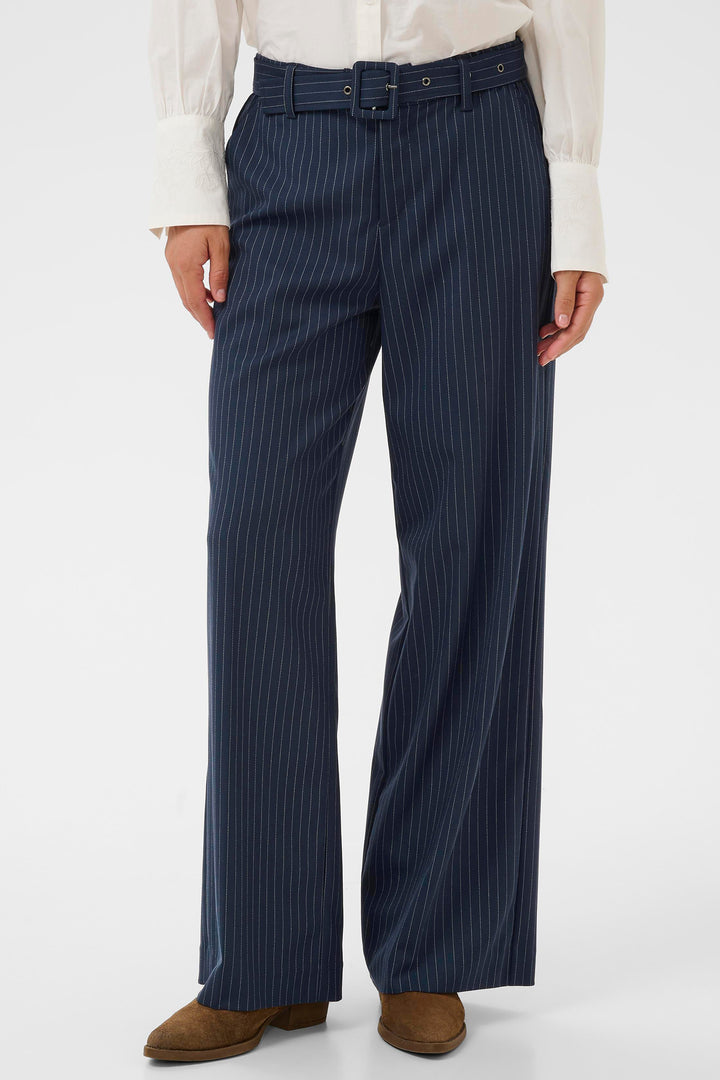 Cream Clothing CRLorelie Navy Pinstripe Trousers 10614552 193923