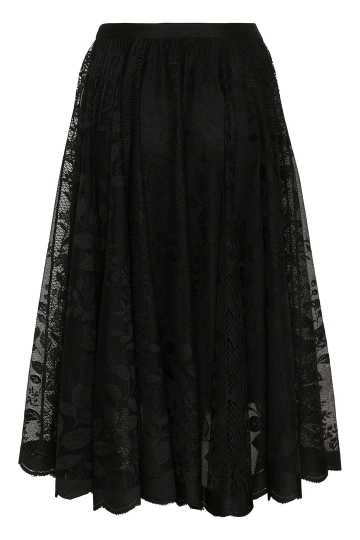 Cream Clothing CRLuanna Pitch Black Lace Midi Skirt 10613856 100120 - Experience Boutique