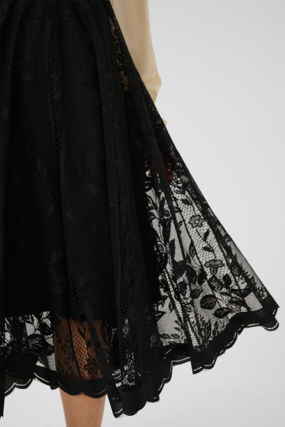 Cream Clothing CRLuanna Pitch Black Lace Midi Skirt 10613856 100120 - Experience Boutique