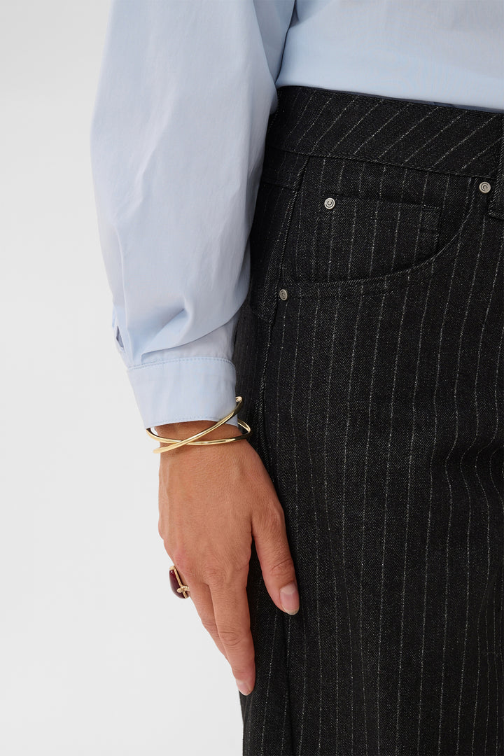 Cream Clothing CRMarelli Black &amp; Silver Pinstripe Balloon Jeans 10615644 1000165, side pinstripe detail