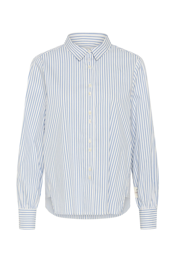 Cream CRMira Air Blue Stripe Shirt, front packshot