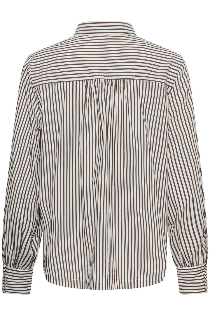 Cream CRMira Java Brown Stripe Shirt, back packshot