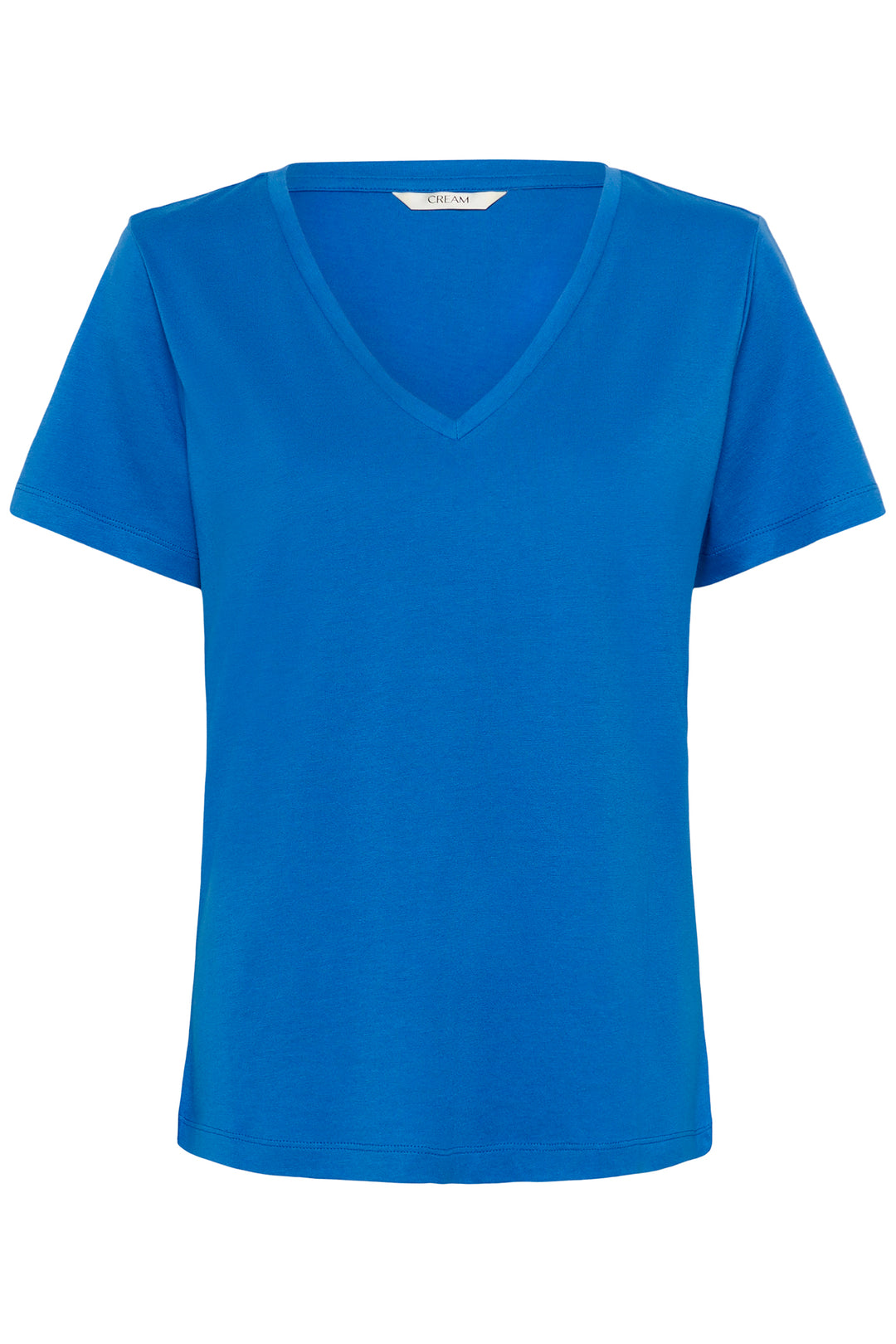 Cream Clothing CRNaia Palace Blue Deep V-Neck T-Shirt 10612450 184043