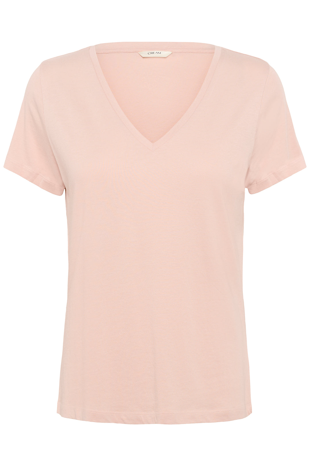 Cream Clothing CRNaia Sepia Rose Pink V-Neck T-Shirt 10612450 141803 - Experience Boutique