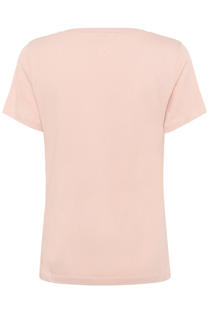 Cream Clothing CRNaia Sepia Rose Pink V-Neck T-Shirt 10612450 141803 - Experience Boutique